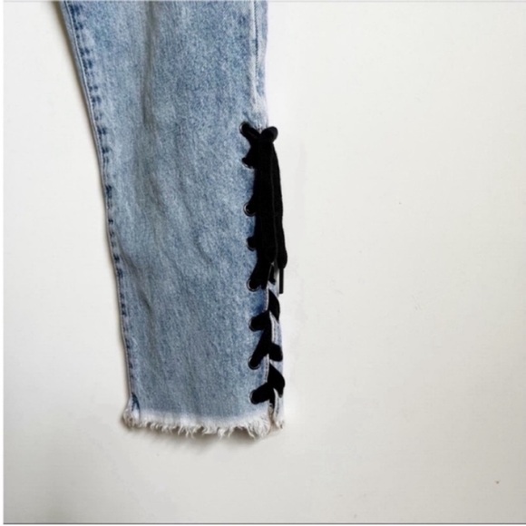 Blank NYC High Rise Top Knot jeans blue denim tapered boyfriend - Picture 5 of 9